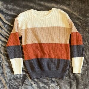 Striped Crewneck Long Sleeve Sweater
